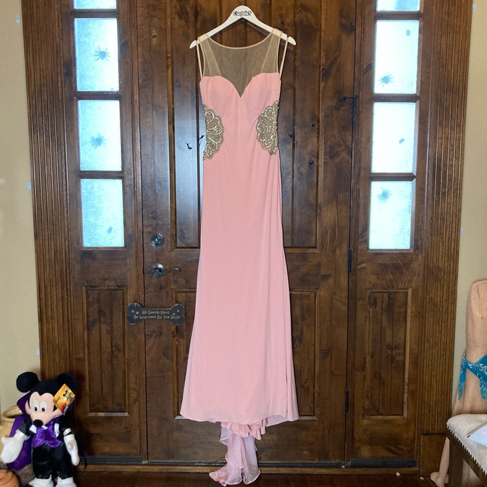 JOVANI Baby Pink Embellished Gown Sz. 6 - Picture 1 of 7